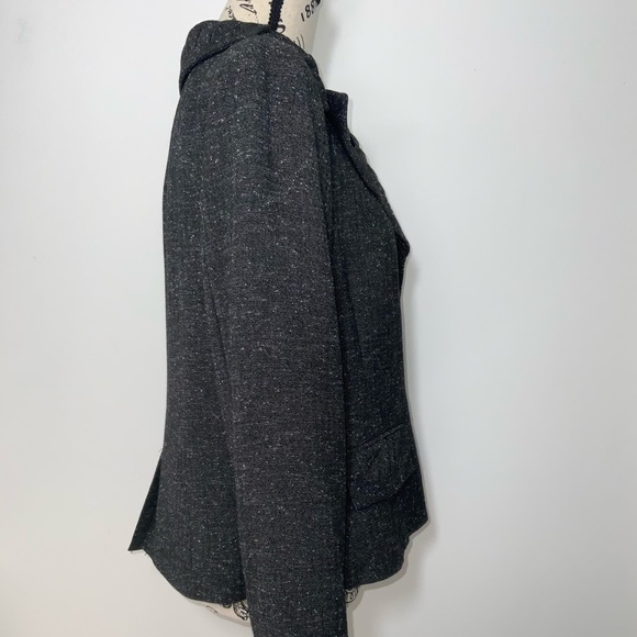 Ruffed Collar Classic Look Ruffle Trim Blazer - Picture 3 of 6